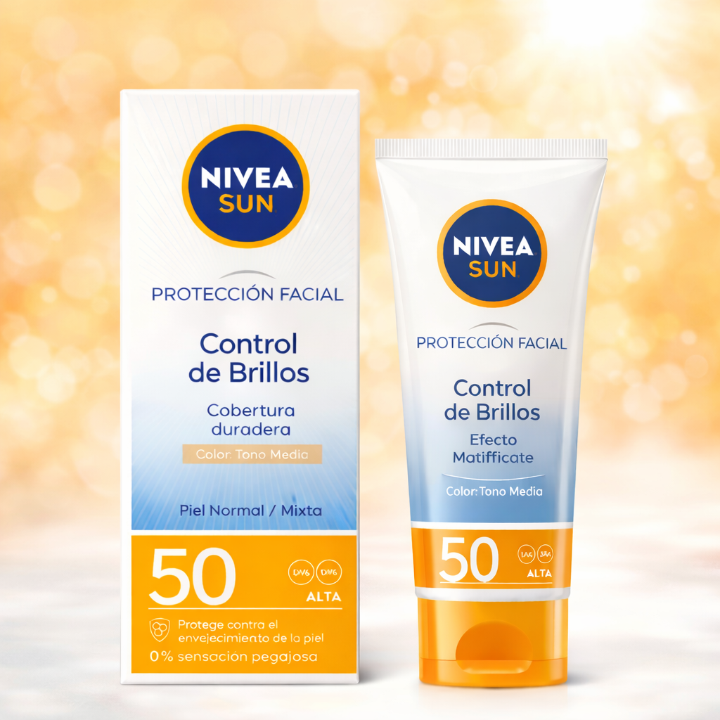 PROTECTOR SOLAR FACIAL UV CONTROL DE BRILLOS TONO MEDIO